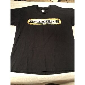 Hellanbach incorporated Biker Tshirt Wanted Bikers Black Skull Graphic T Size XL